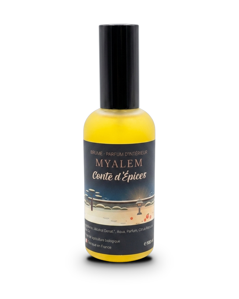 Brume parfum d'intérieur Myalem Conte d'Épices, flacon 100 ml