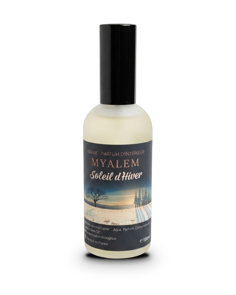 Brume parfum d'intérieur Myalem Soleil d'Hiver, flacon 100 ml
